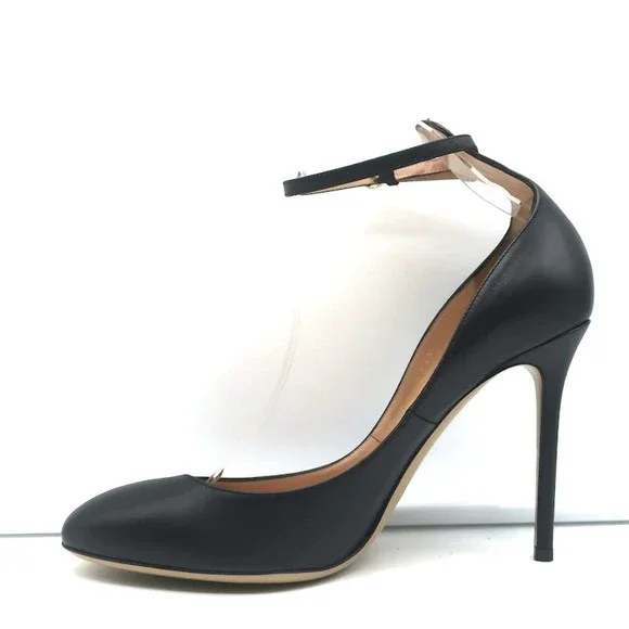 Valentino Tango Ankle Strap Pumps Black Leather Size 41 - Picture 6 of 12